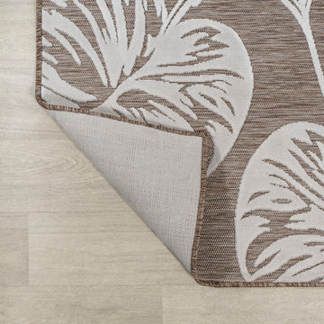Tobago High-low Two-tone Monstera Leaf Indoor/Outdoor Area Rug